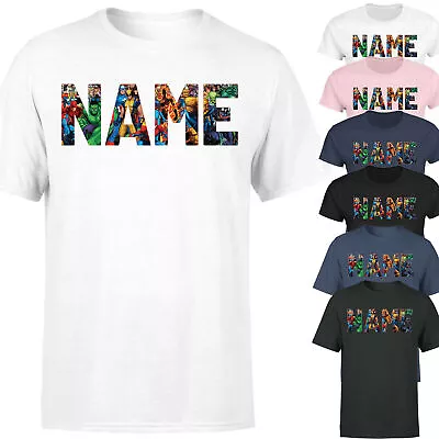 Personalised Name Marvel Kids T Shirt Superhero  Keepsake  #Or#P1#A • £7.59