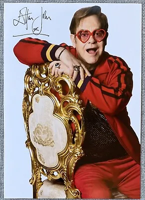 Elton John Signed Color Promo Photo - Goodbye Yellow Brick Road • $50
