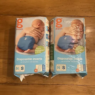 GDiapers Disposable Inserts 2 Pks Of 40 Size Small 6-14lbs For Use W/ GPants • $29.97