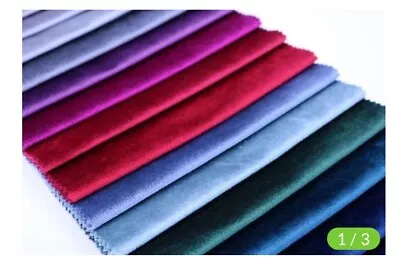 Plush Velour Velvet Material Upholstery Curtains Sofas Cushions Fabric 345gsm • £6