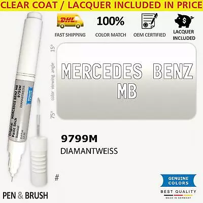 9799M Touch Up Paint For Mercedes Benz MB Silver # 799M DIAMANTWEISS Pen Stick S • $14.99