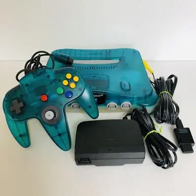 Nintendo 64 Clear Blue Console N64 Chose Original Controller Cables REGION FREE • $99.80