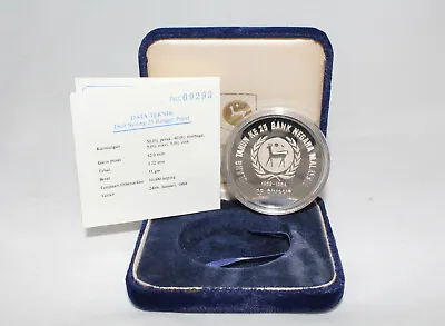 1984 Malaysia Silver 25th Anniversary National Bank 25 Ringgit Proof Coin • $84.16