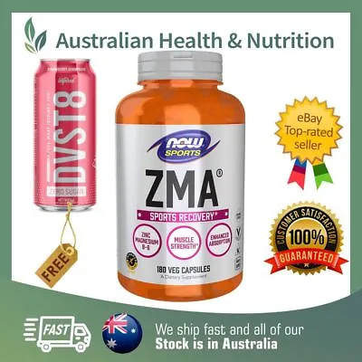 Now Foods Sports Zma 180c // Increase Strength + Free Shipping & Dvst8 Can • $59.95