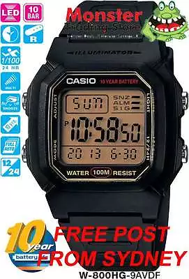 Casio Watch W-800hg-9a W800 W-800 W-800h W800hg 100m 12-month Warranty • $56.05