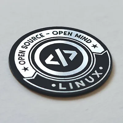 Linux Open Source Sticker Case Badge Decal - Chrome Reflective - 35 Mm X 35 Mm • £11.51