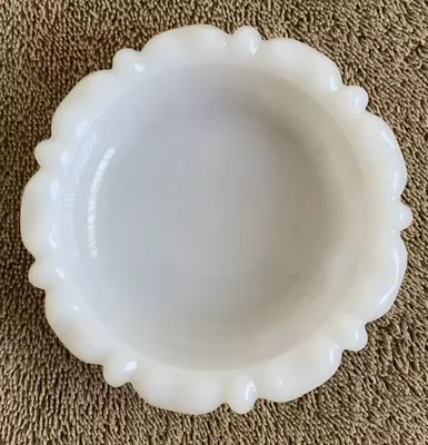 VTG Anchor Hocking White Milk Glass Trinket Candy Dish Ashtray Pillar Candle • $8