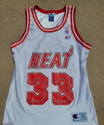 Vintage Mens Champion Miami Heat Alonzo Mourning Jersey Size 40-White • $69.99