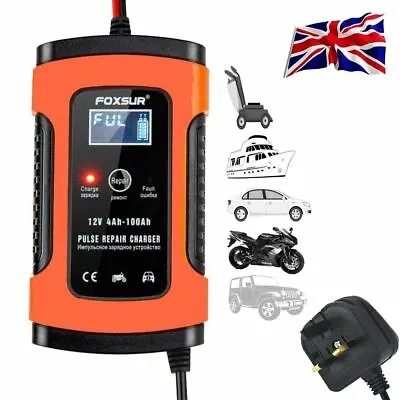 Automatic Electronic Car Battery Charger Fast/Trickle/Pulse Modes 12V 5 AMP UK • £15.98