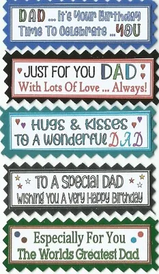 5 DAD DADDY Or FATHER IN LAW Greeting Card Craft Scrapbook Sentiment Banners • £1.49