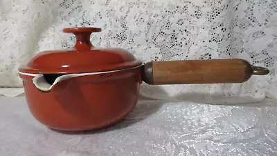 Vintage Le Creuset #14 Saucepan With Lid Cast Iron Ceramic/enamel Burnt Orange • $39.95