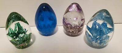 Jacob Glassworks Mt. St. Helens Glass Eggs Lot Of 4 Paperweights  3  All Signed • $38.50