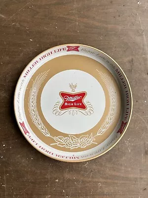 Miller High Life Champagne Of Beer Vintage Beer Serving Tray 1960s 12” Man Cave • $15