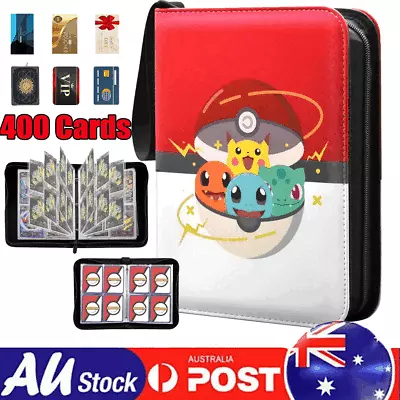 50 Pages Premium Pocket ZIP Card Binder/Folder Pokemon 400 Cards Album Collector • $20.89