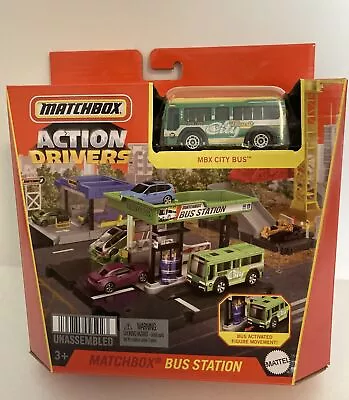 NEW HTF Matchbox Action Drivers Bus Station With MBX City Bus FREE SAME DAY SHIP • $19.99