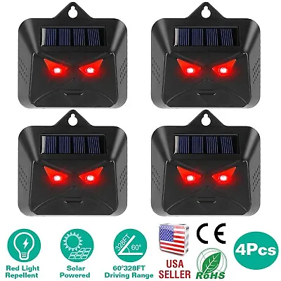 4 Pcs Solar Predator Control Light Coyote Deterrent Deer Bird Repeller Lamp IP44 • $28.02