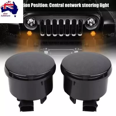 2Pcs Turn Signal Parking Side Marker Fender Smoke Lamp Lens For Jeep Wrangler JK • $26.95