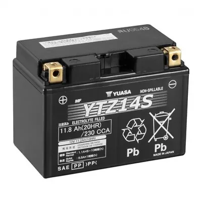 Battery Yuasa YTZ14S-12V High Performance MF VRLA - Factory Activated Sealed - Y • £95.86