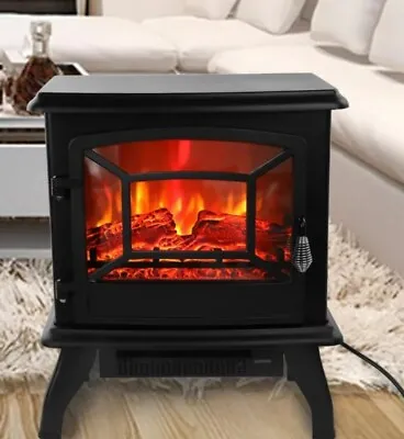 1400W Overheating Freestanding Electric Fireplace Space Stove Heater With Flame • $120