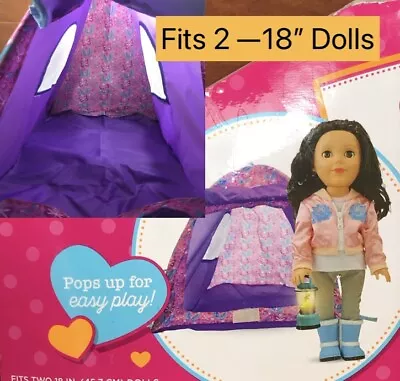 DOLL TENT - Fits 2 American Girl Or Other 18” Dolls New W/out Tags- Please Read • $23.65