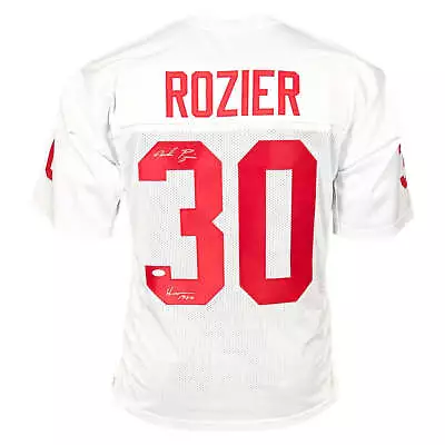 Mike Rozier Signed Heisman 83 Inscription Nebraska College Football Jersey Silve • $63.95