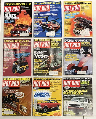 Lot (9) 1972 Hot Rod Magazine Rat Rods Bonneville Chevy Ford Vw Rare! • $37.97