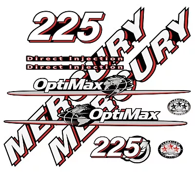 For MERCURY 225 Two Stroke OptiMax. Vinyl Decal Set From BOAT-MOTO / Sticker Kit • $46