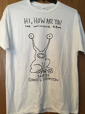 Daniel Johnston - “Hi How Are You” - 90’s White Shirt Worn By Kurt Cobain - L  • $60
