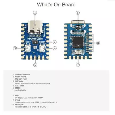 RP2040Zero Microcontroller PICO RP2040 Dual Board For Raspberry Pi • $5.13