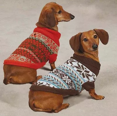 Snow Lodge Dog Turtleneck Sweater Pet  Zack & Zoey Pet Brown Orange Dogs Winter • $11.99