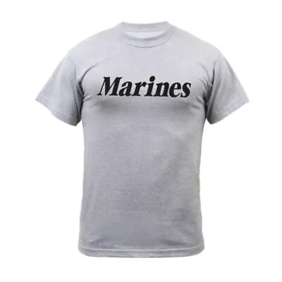 Marine Corps Gray PT Shirt: USMC Running Shirt - Military Workout Gym T-shirt • $28.95