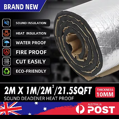 2m² Sound Deadener Heat Proof Insulation Noise Proofing Foam Car Auto Shield AU • $39.29