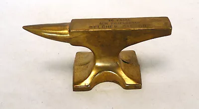 Vintage Belcher Oil Co Mini Advertising Brass Anvil  • $38