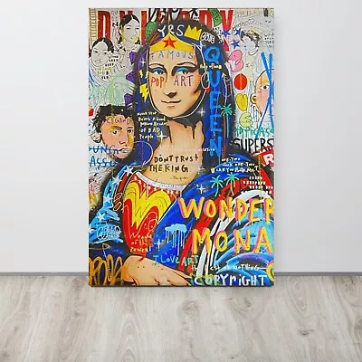 Jisbar Canvas Rock Mona Lisa Modern Pop Art Picture Street Graffiti Wall Art • $48