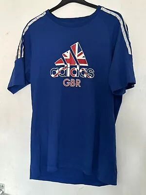 Adidas London Olympics 2012 Team GBR Blue Red White T-shirt Official Size Medium • £12.99