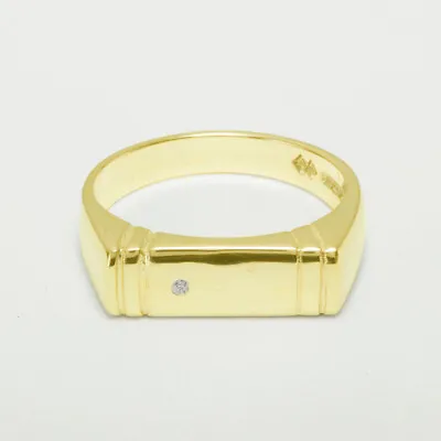 14ct Yellow Gold Cubic Zirconia Mens Band Ring - Sizes N To Z • $1453.88