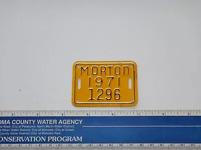 Vintage Original 1971 Morton Bicycle License Plate #1296 • $14.99