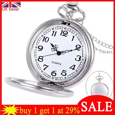 Men Women Vintage Pocket Watch Quartz Pendant Chain Wedding Birthday Gift • £4.55