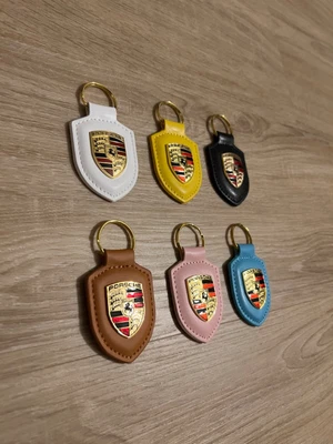 $10.88 • Buy Porsche Crest Leather Keychain /Choose Your Color 