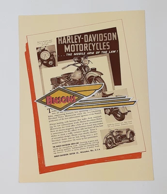 $14.99 • Buy Orig Harley 1938  Police Flyer  (mobile Arm Of The Law) - Ul, Knucklehead