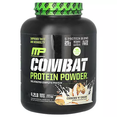 MusclePharm Combat Protein Powder Cookies N Cream 64 Oz 1814 G Banned Substances • $69.99