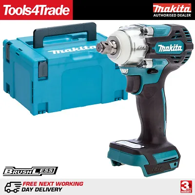 Makita DTW300Z 18V LXT Brushless Impact Wrench 1/2  Drive & Makpac Type 3 Case • £234