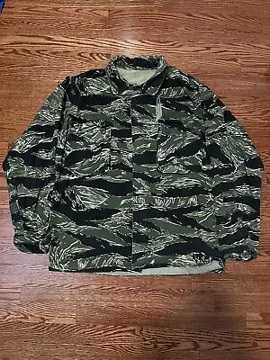 Vintage Tiger Stripe Jungle Camo Shirt Jacket Combat Made In USA • $100