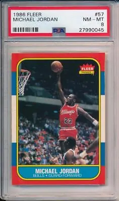 Michael Jordan 1986 Fleer Rookie Card # 57 PSA 8 Looks Under Graded Centered  & • $8500