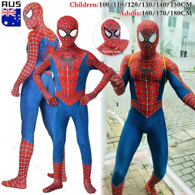 Adult Raimi Spiderman Cosplay Suit Spider-man Jumpsuit Costume Party Fancy Dress • $30.99