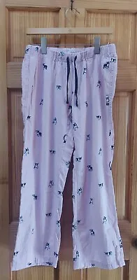 J Crew Womens Size S Pink Pajama Pants  French Bulldog Dog Snow Draw String • $12