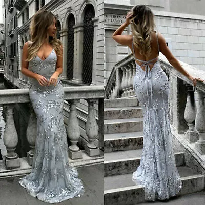 Women Prom Long Ball Formal Evening Party Gown Bridesmaid Wedding Halter Dresses • $36.99