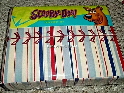 £155.76 • Buy #NWT Vintage SCOOBY DOO Baseball Twin Sheet Set {Fabric} Flat Fitted Pillow Case