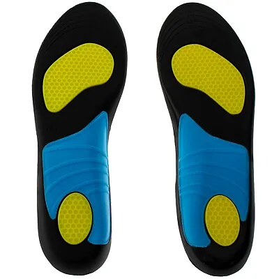 £5.99 • Buy Quality Shock Absorbing Gel Insoles Trainer Boot Shoe Arch Support Heel Cushion 
