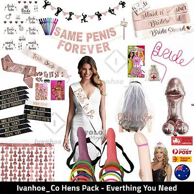 Hens Party Bachelorette Willy Banner Penis Hoopla Ring Toss Pecker Tray Sash • $2.99